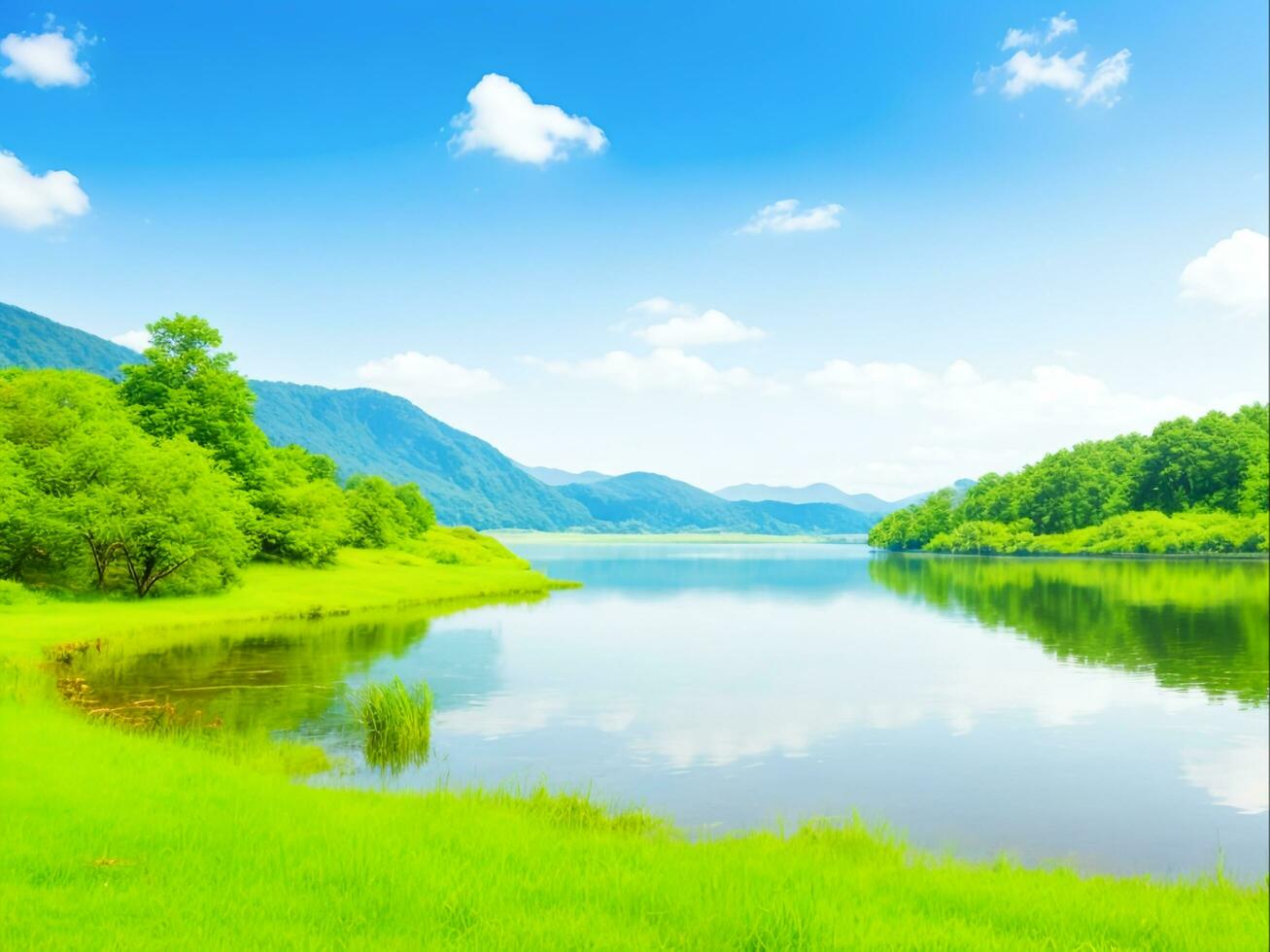 Beauty of Nature Picturesque Landscap, Generative Ai photo