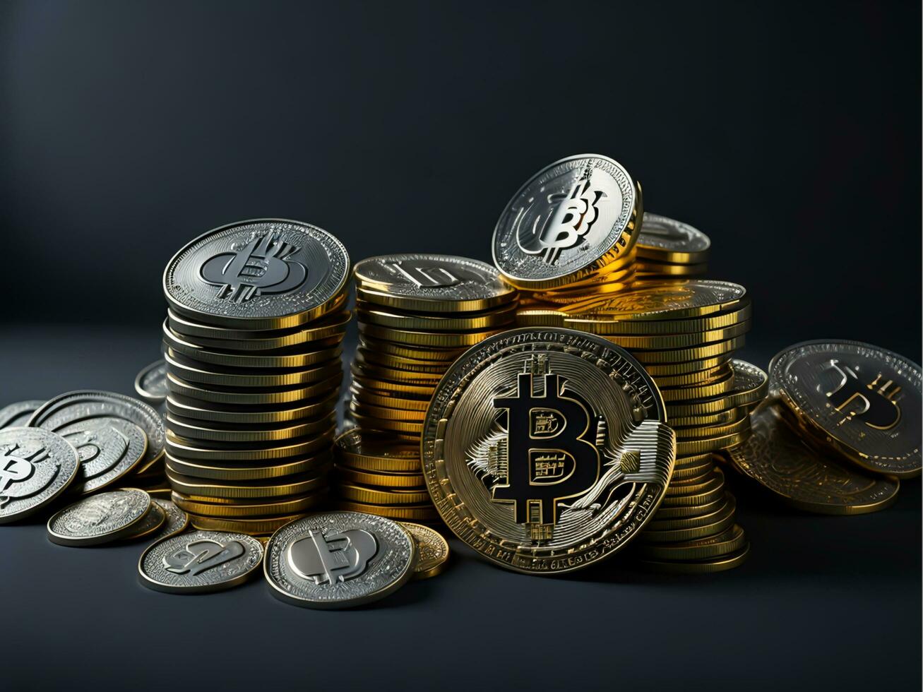 Crypto currency Stacks Exploring the Digital Wealth Frontier, Generative Ai photo