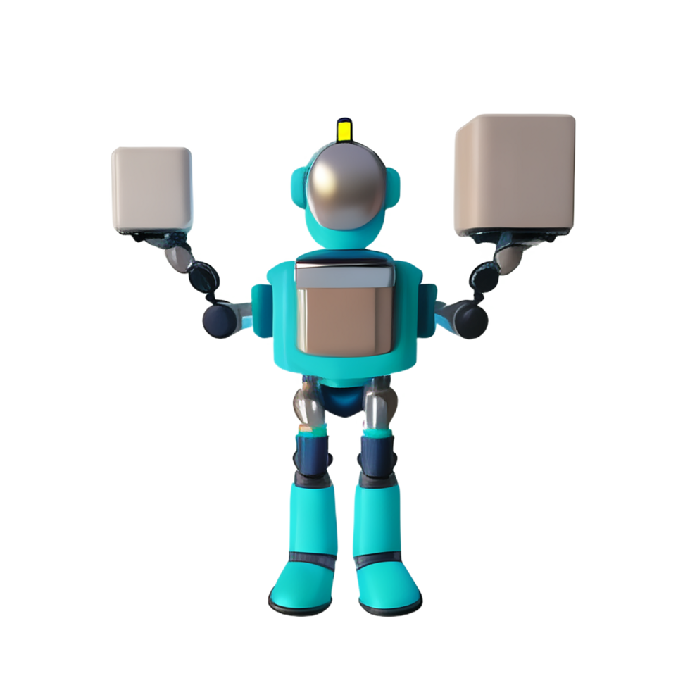 automation production industry with 3d render ai png