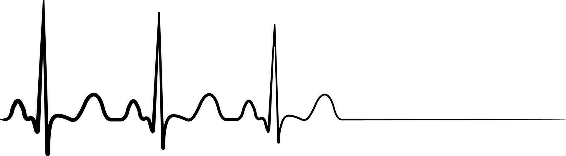 Death icon, cardiac arrest, cardiogram, concept condolence, departure another world vector
