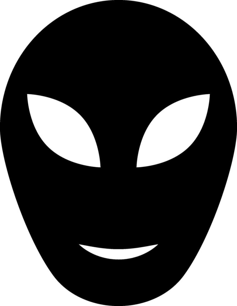 Alien head sign, ufo alien humanoid icon stock illustration vector