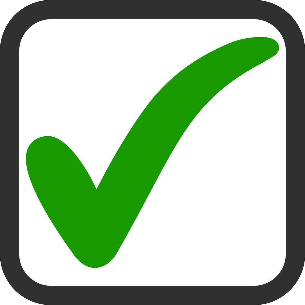 Icons yes voting against, green tick voting square Questionnaire selection vector