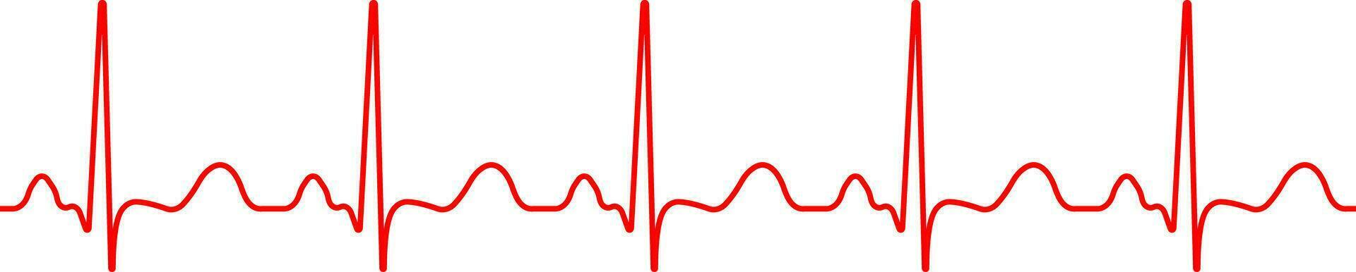 Red heartbeat icon. Heartbeat sign horizon banner Smooth thick vector
