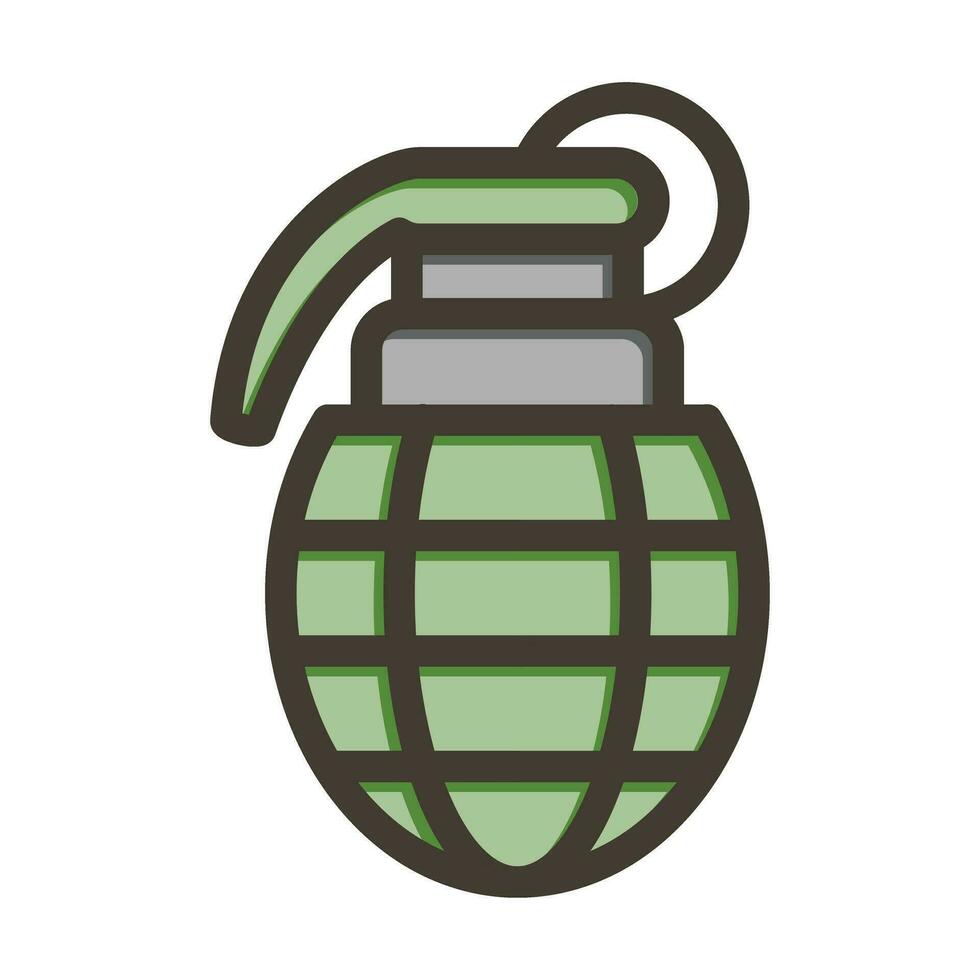 Grenade Vector Thick Line Filled Colors Icon For Personal And Commercial Use.