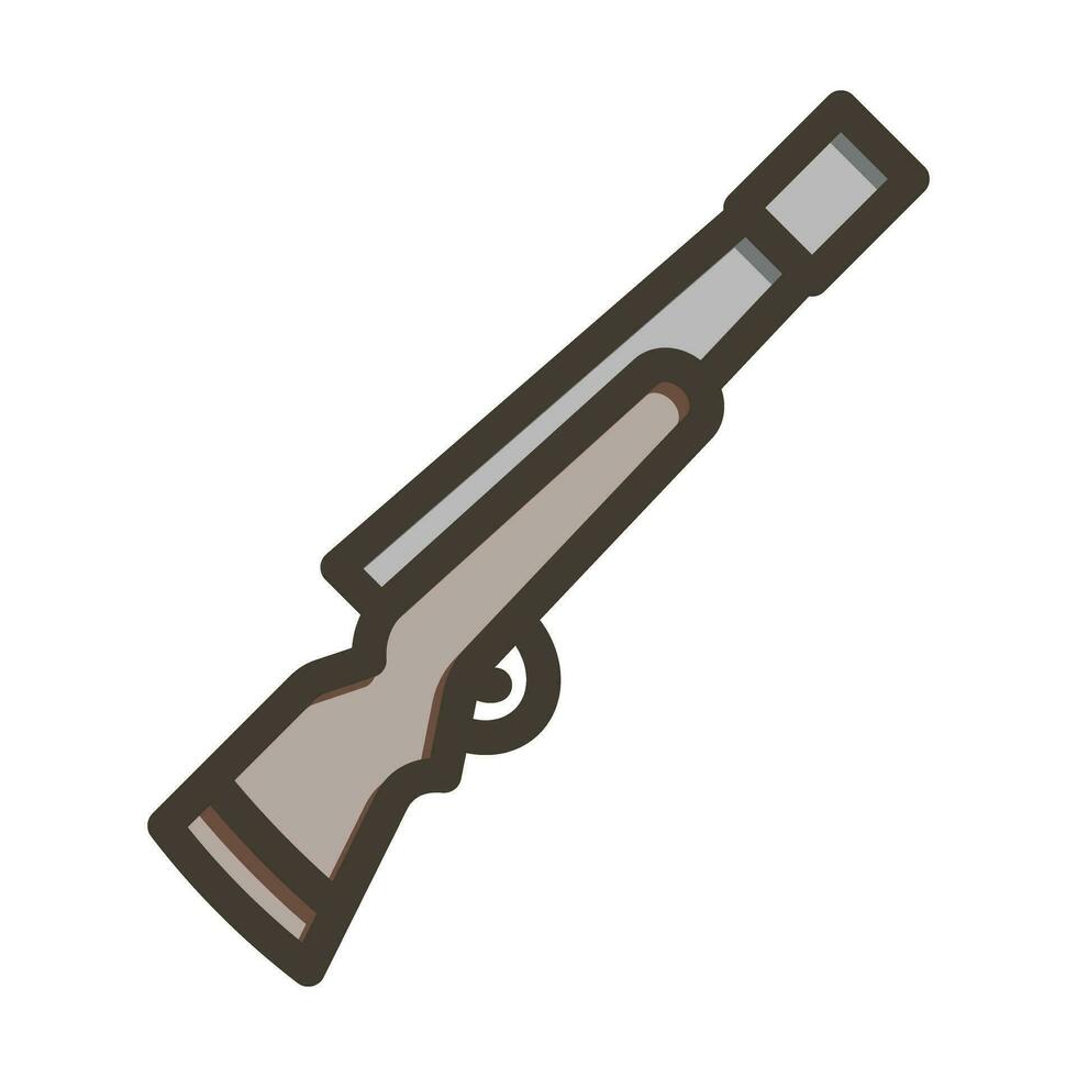 Shotgun Vector Thick Line Filled Colors Icon For Personal And Commercial Use.