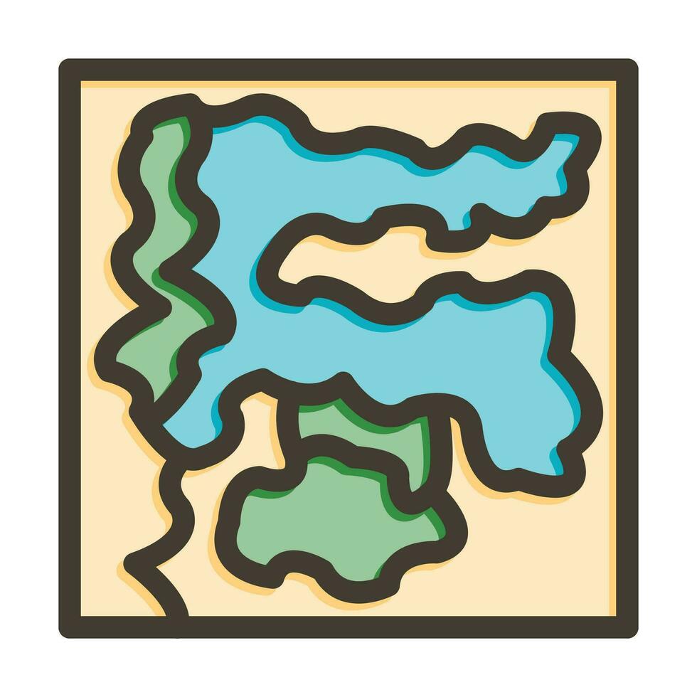 mapa vector grueso línea lleno colores icono para personal y comercial usar.