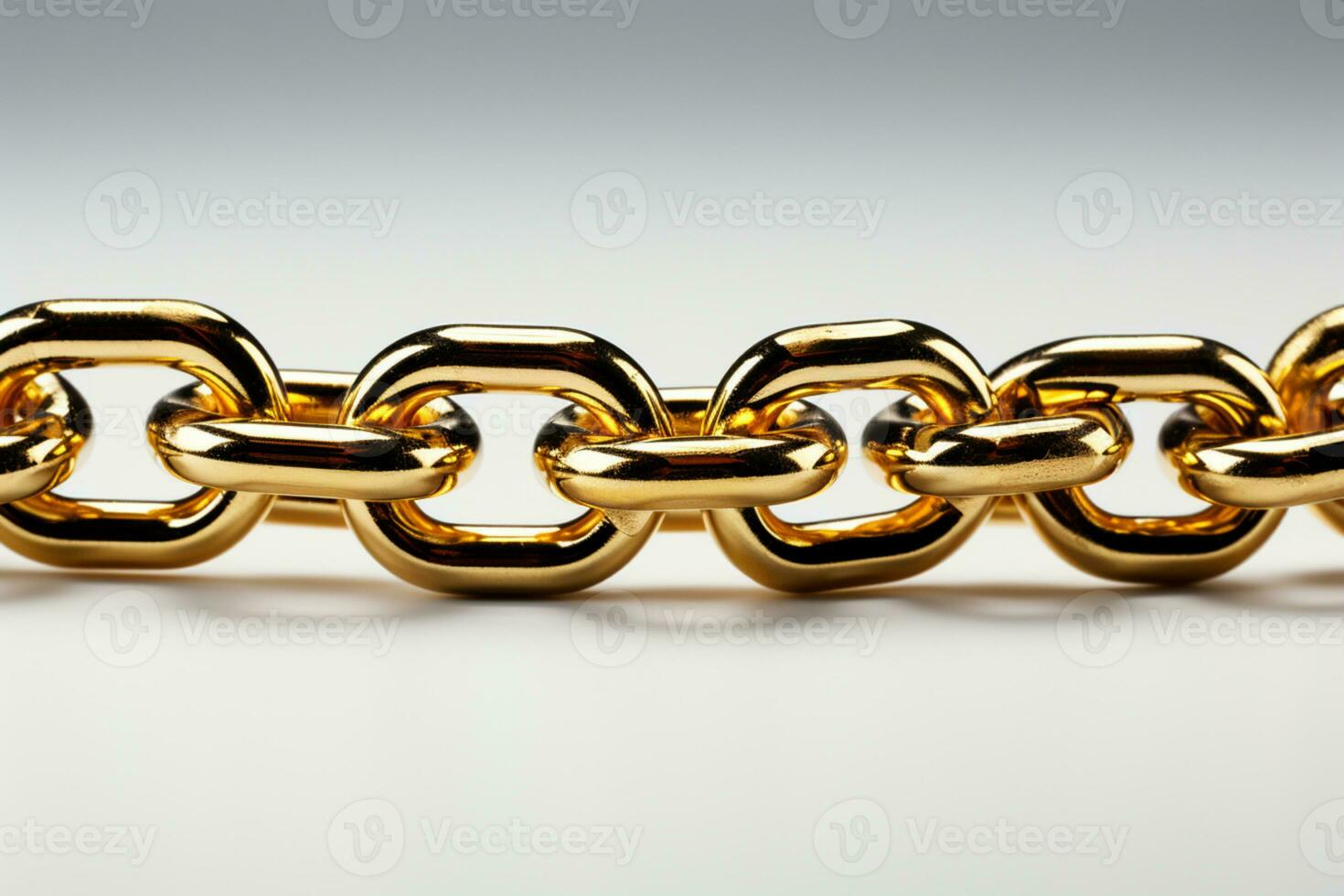 Chain secured by gold link, set against white background AI Generated photo