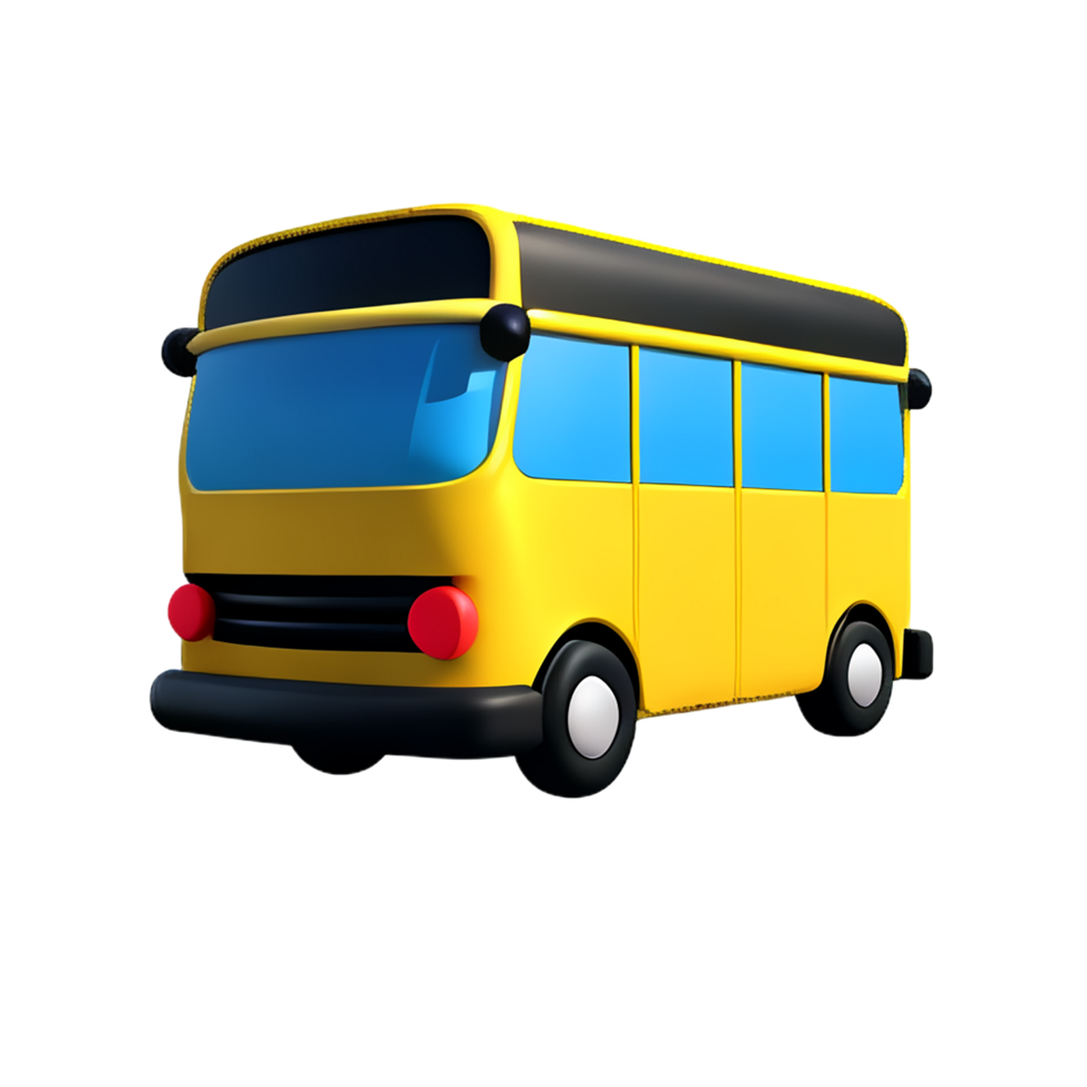 bus 3d rendering icon illustration png