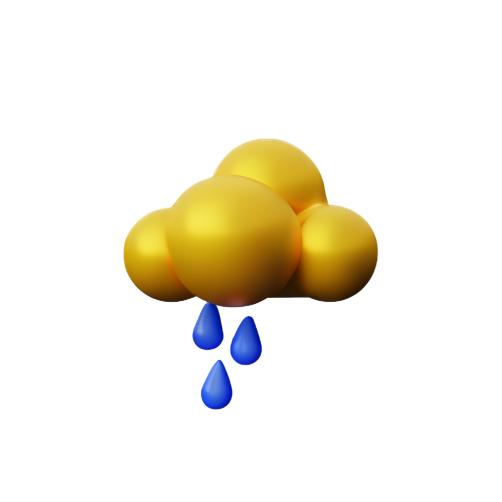 Rain 3d rendering icon illustration png