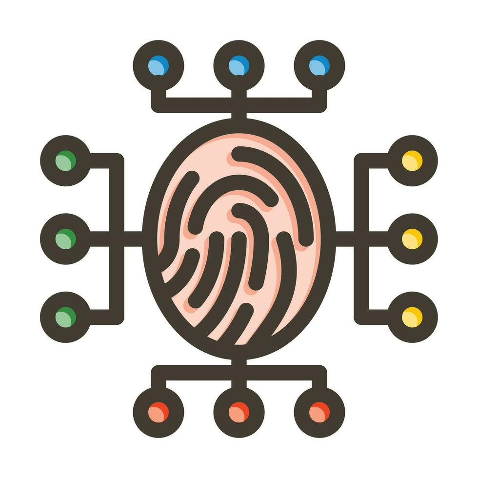 Biometric Data Vector Thick Line Filled Colors Icon For Personal And Commercial Use.