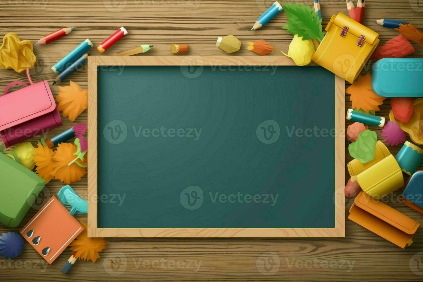 Back to School message board, customize your own vibrant poster AI Generated photo