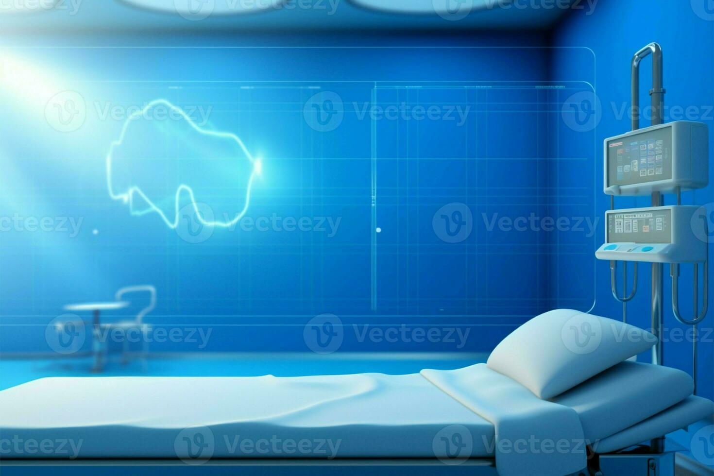 Tranquil blue backdrop for medical content with ample text room AI Generated photo