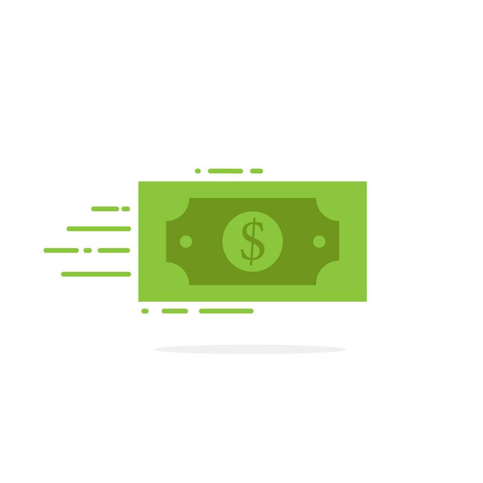 Quick money transfer. Dollar symbol. Vector isolated