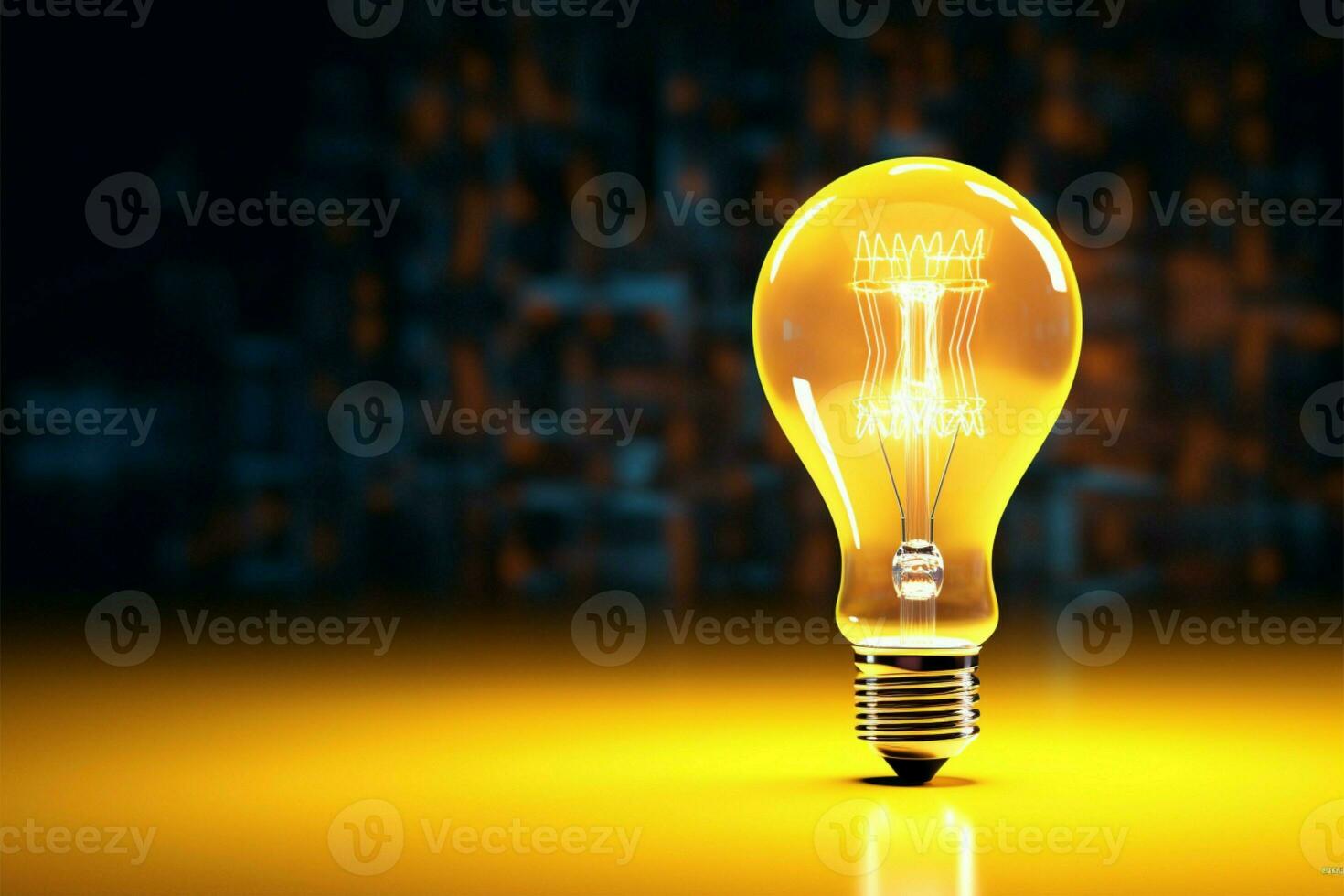 Business brilliance, 3D rendering brings a light bulb idea to life AI Generated photo