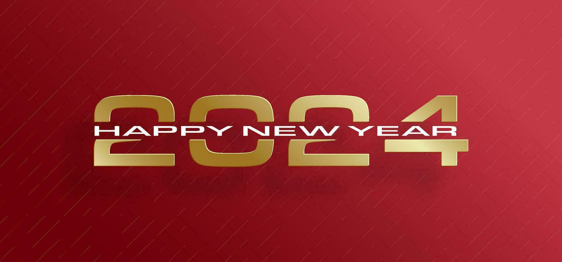 Happy New Year 2024, festive pattern on color background vector