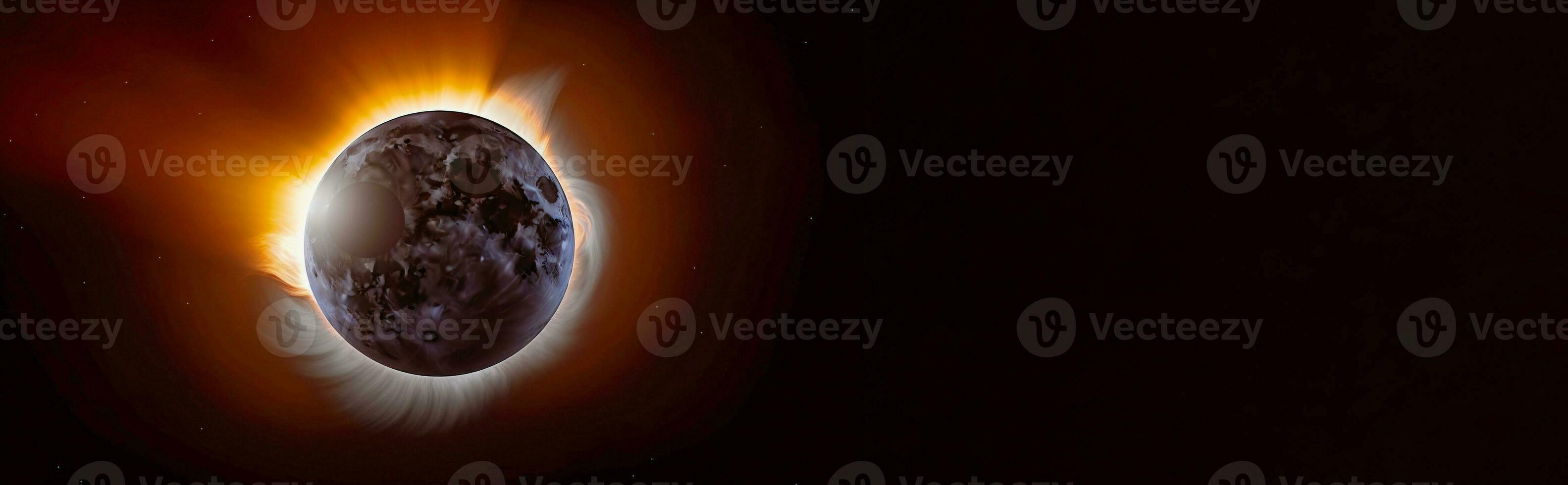 astronómico fenómeno, solar eclipse ver desde komos. ai generado. foto