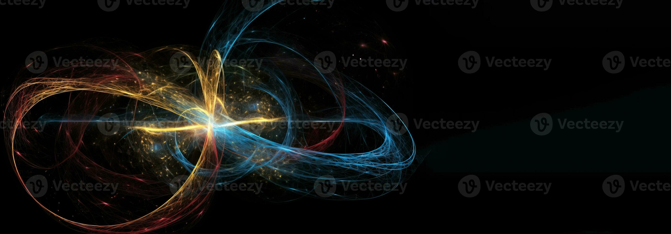 Quantum entanglement, scientific technology abstract concept. AI generated. photo