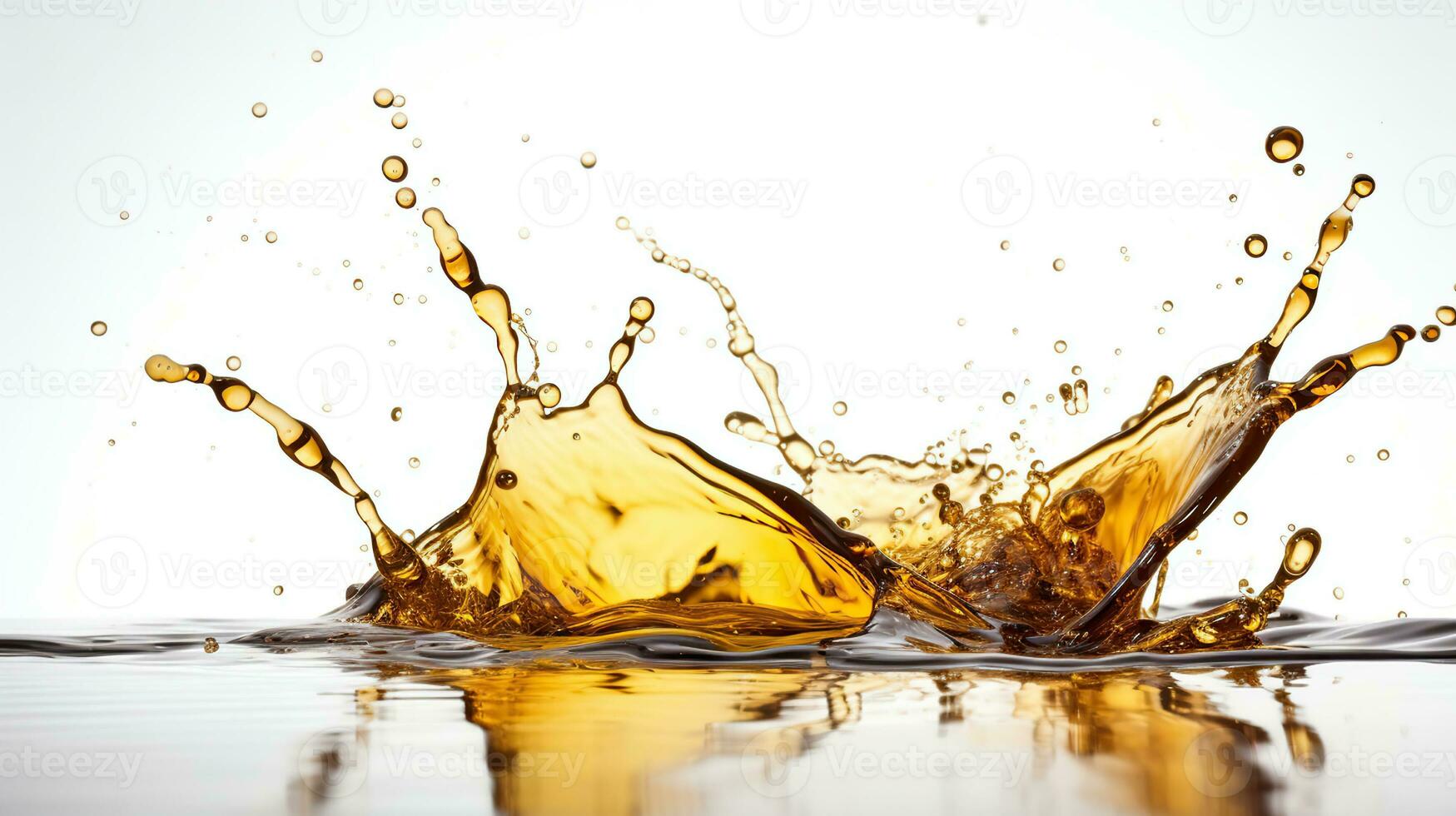 Cooking oil splash on white background, AI Generative photo