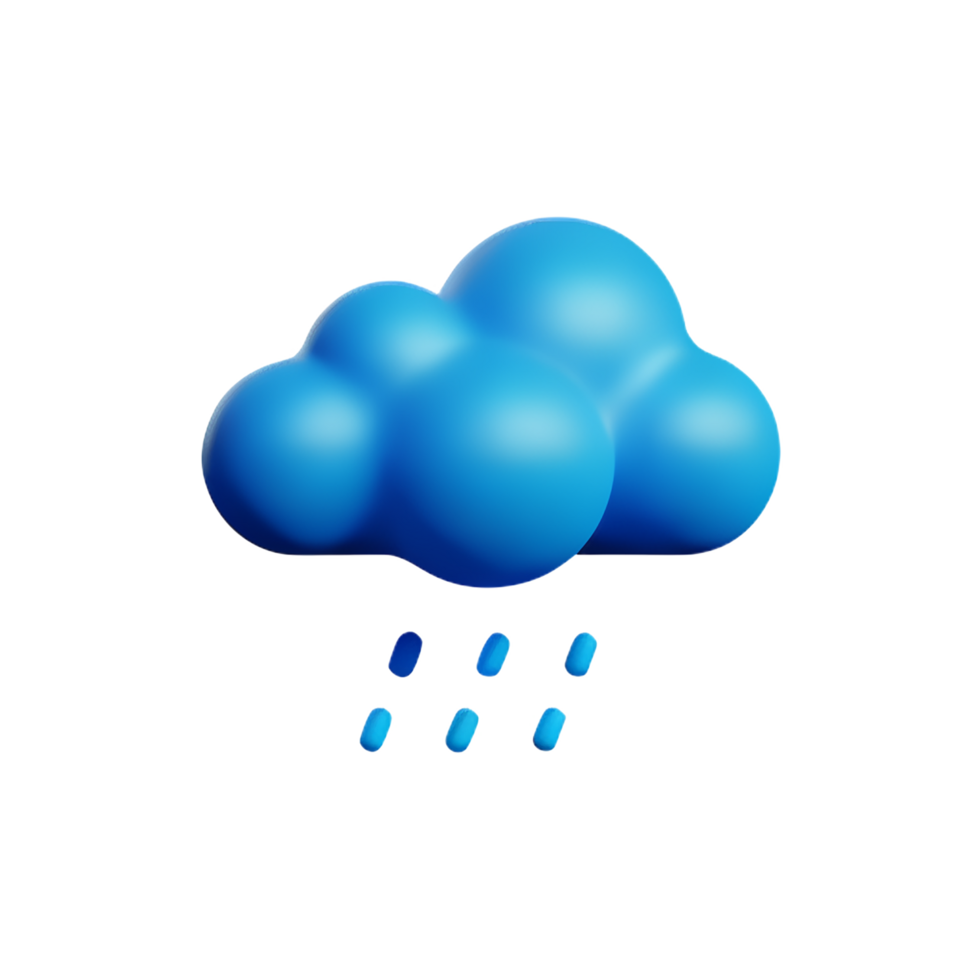 Rain 3d rendering icon illustration png