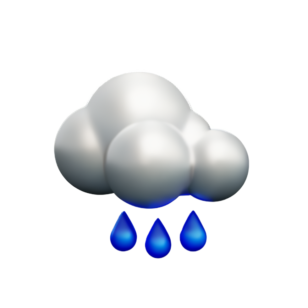 Rain 3d rendering icon illustration png