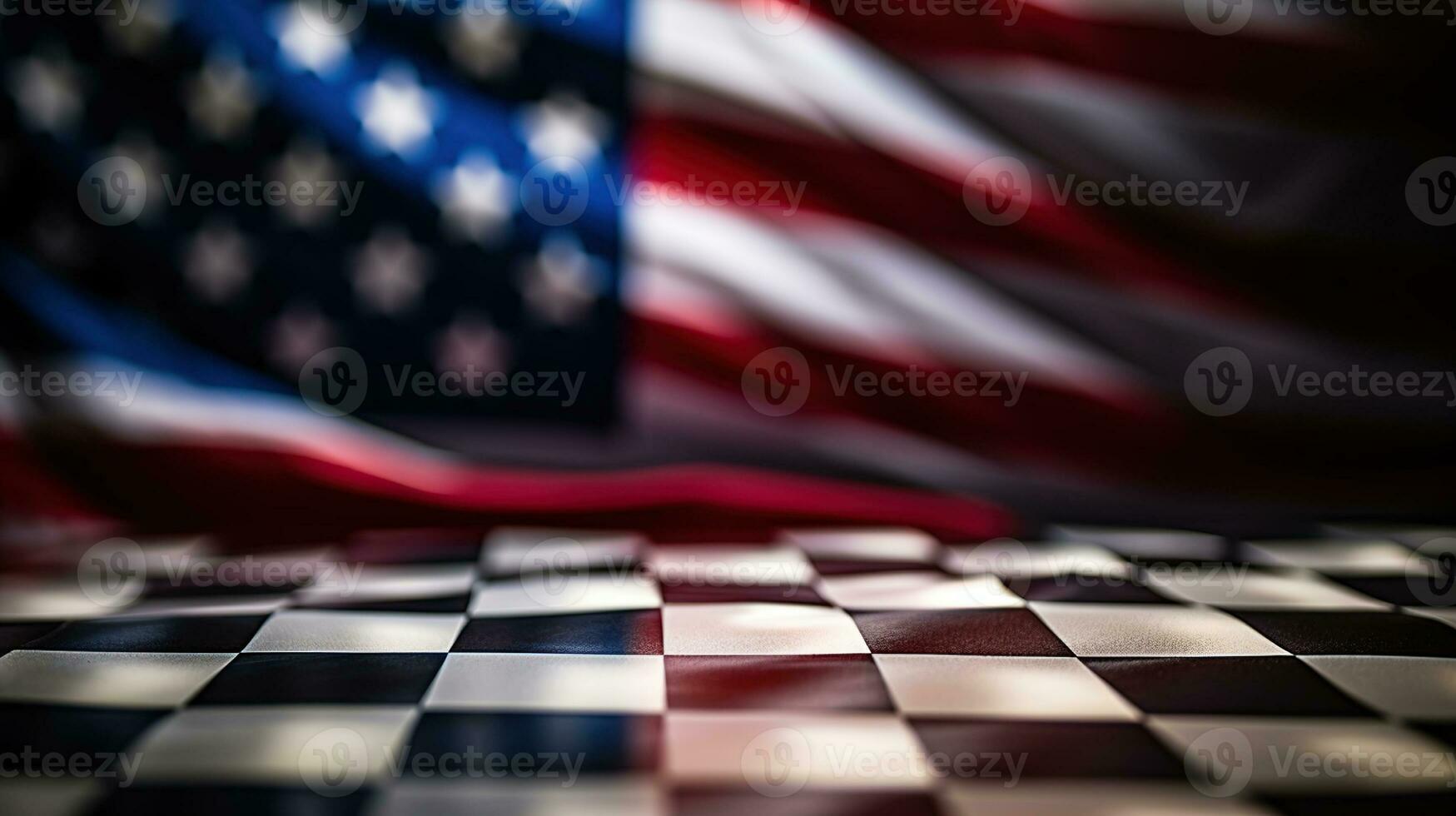 Martin Luther King Day Anniversary - American flag background, generative ai photo