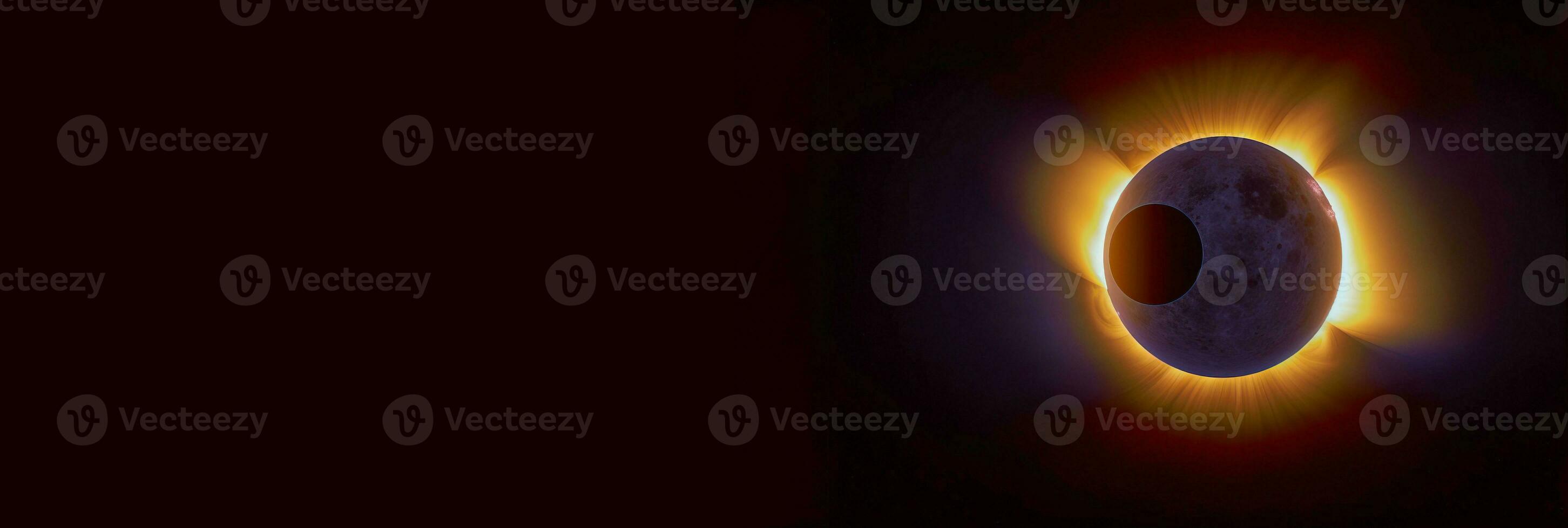 Astronomical phenomenon, solar eclipse view from Komos. AI generated. photo