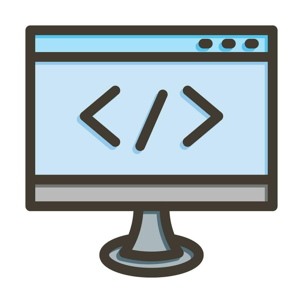 codificación vector grueso línea lleno colores icono para personal y comercial usar.