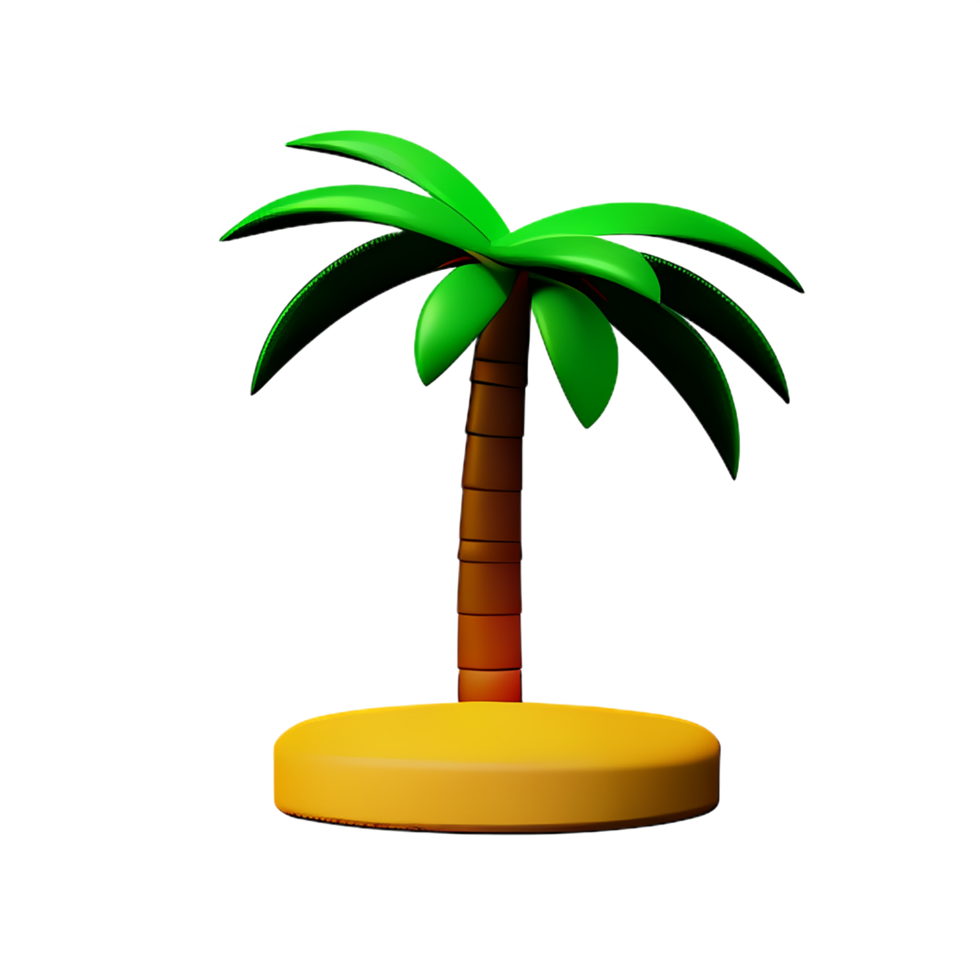 Palm tree 3d rendering icon illustration png