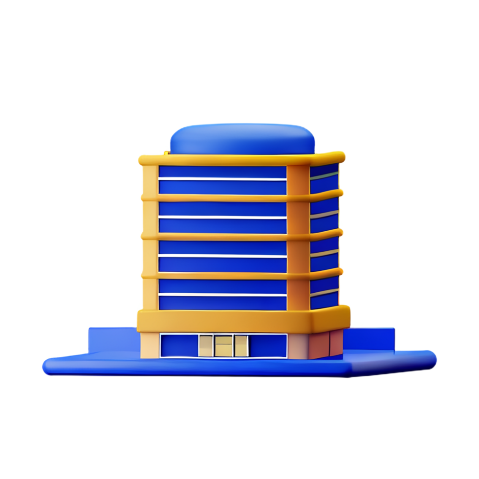 edificio 3d representación icono ilustración png