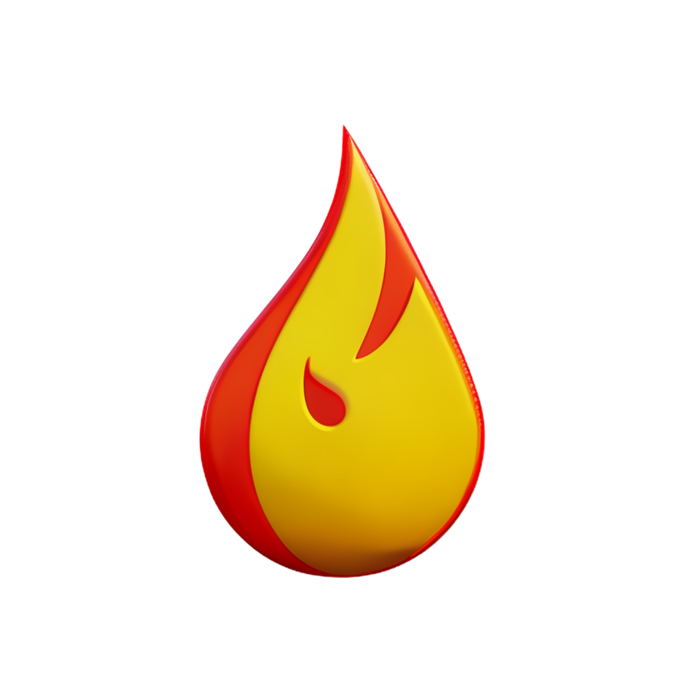 flame 3d rendering icon illustration png