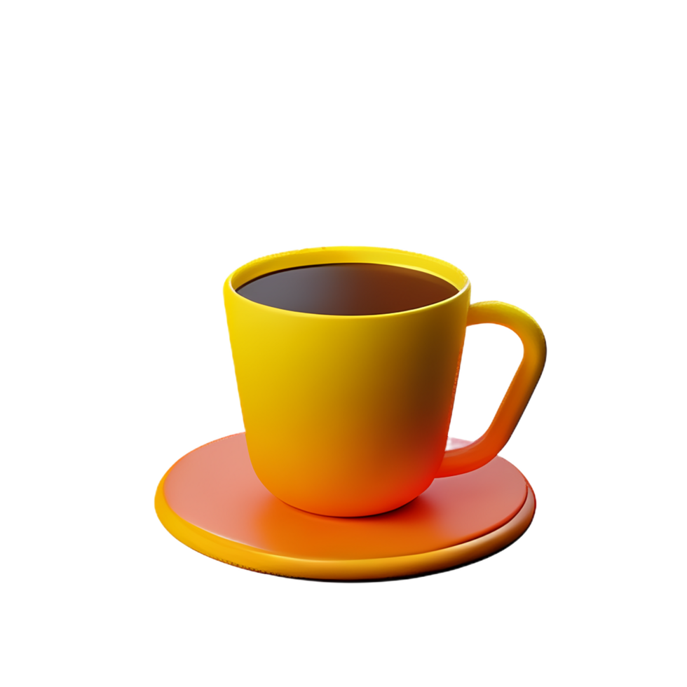 kaffe kopp 3d tolkning ikon illustration png