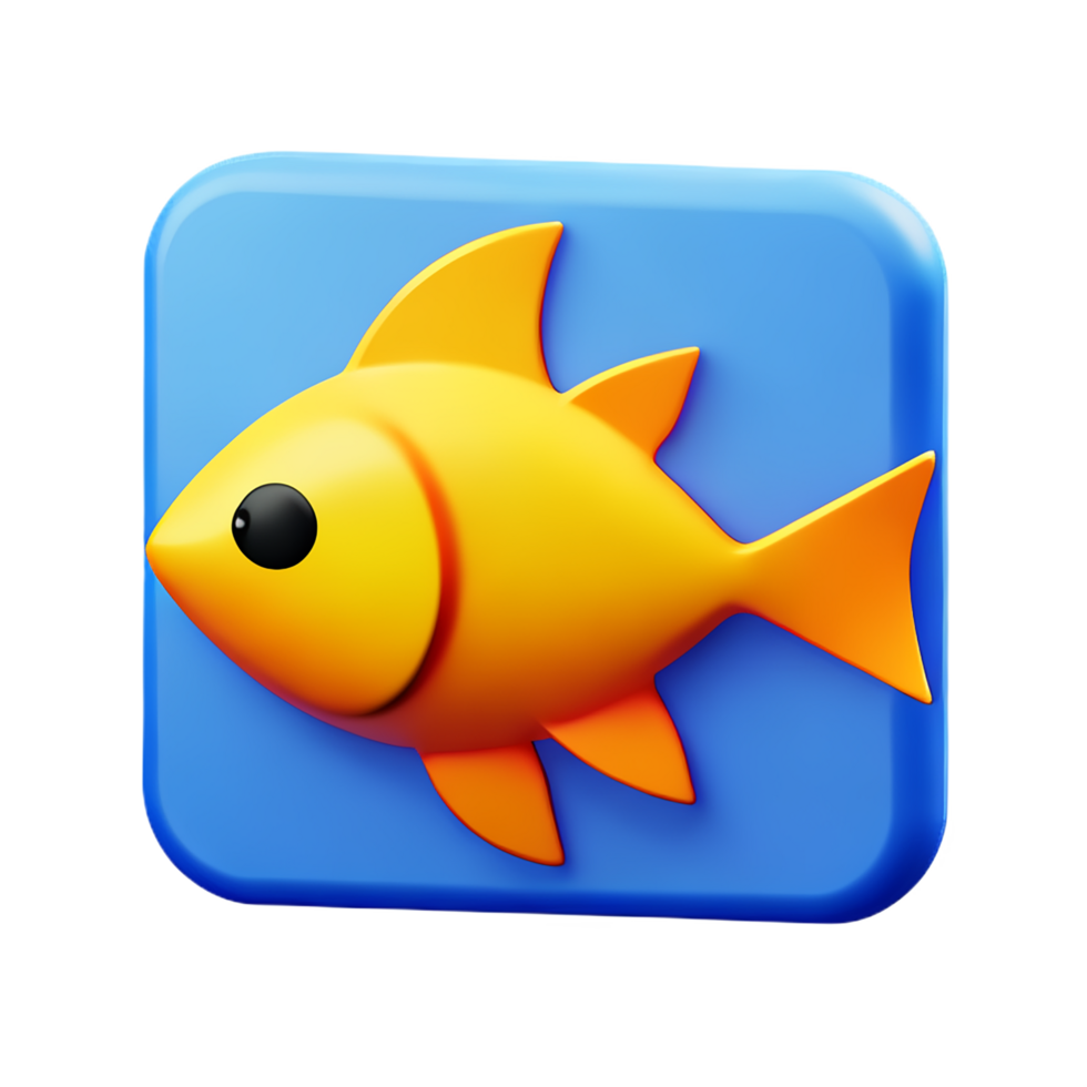 Fish 3d icon illustration png