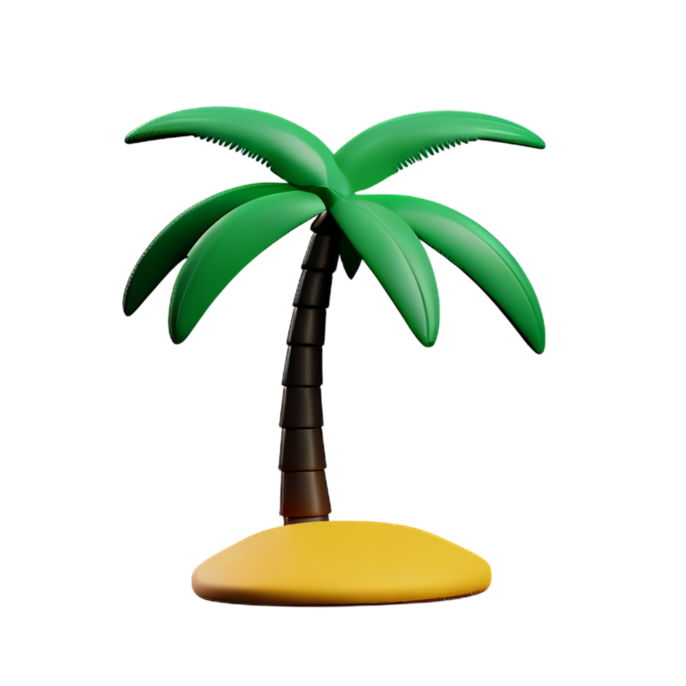 palma árbol 3d representación icono ilustración png