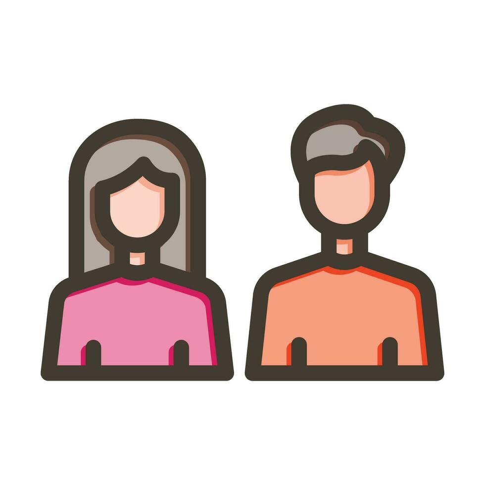 Couple Vector Thick Line Filled Colors Icon For Personal And Commercial Use.