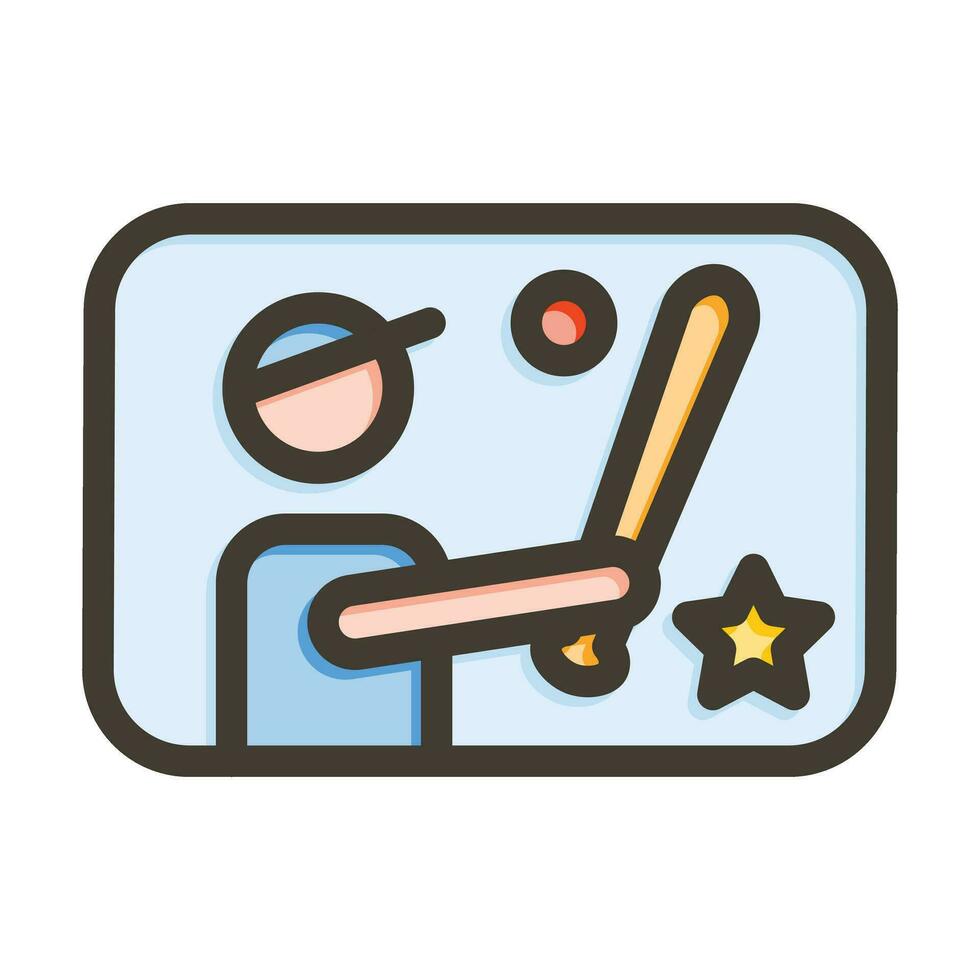 Minor League Vector Thick Line Filled Colors Icon For Personal And Commercial Use.