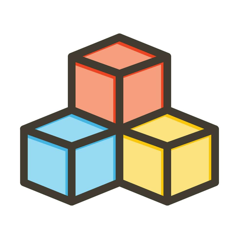 bloques vector grueso línea lleno colores icono para personal y comercial usar.