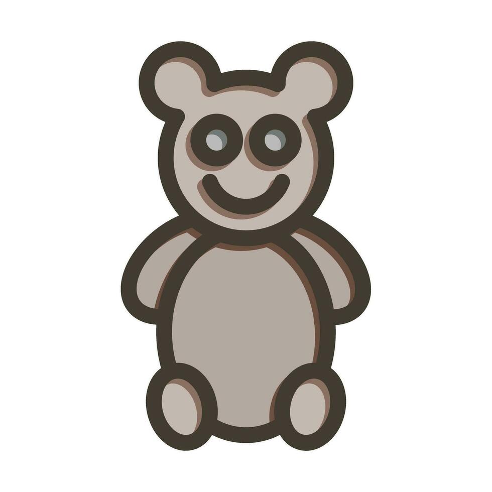 osito de peluche oso vector grueso línea lleno colores icono para personal y comercial usar.