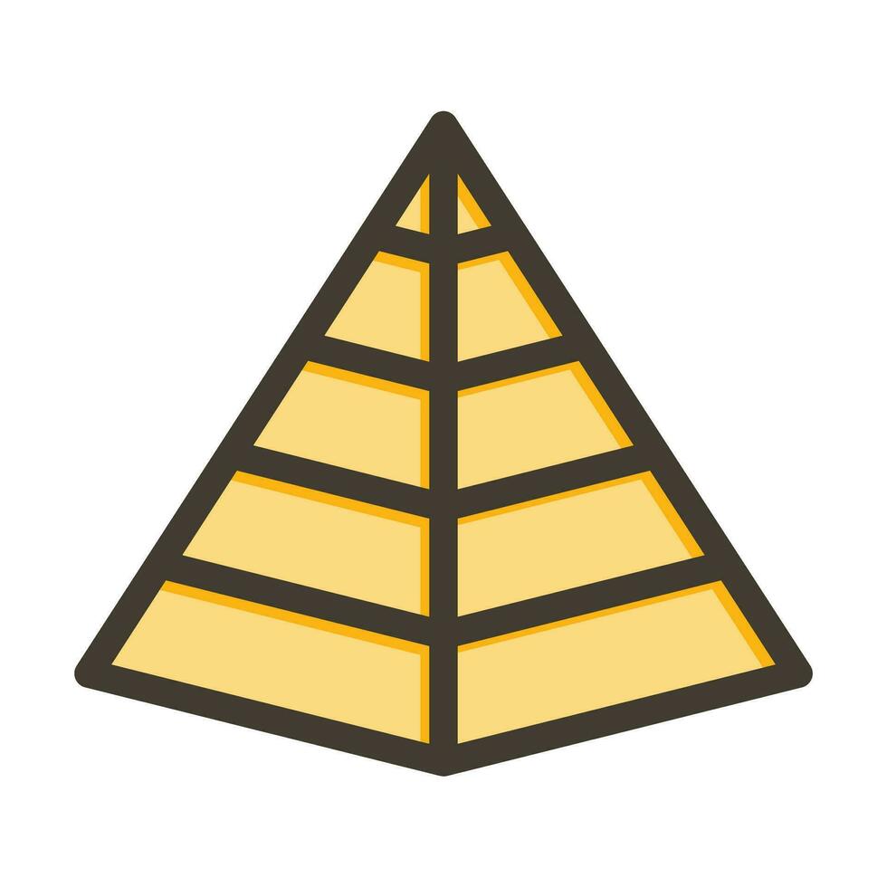 Pyramid Vector Thick Line Filled Colors Icon For Personal And Commercial Use.