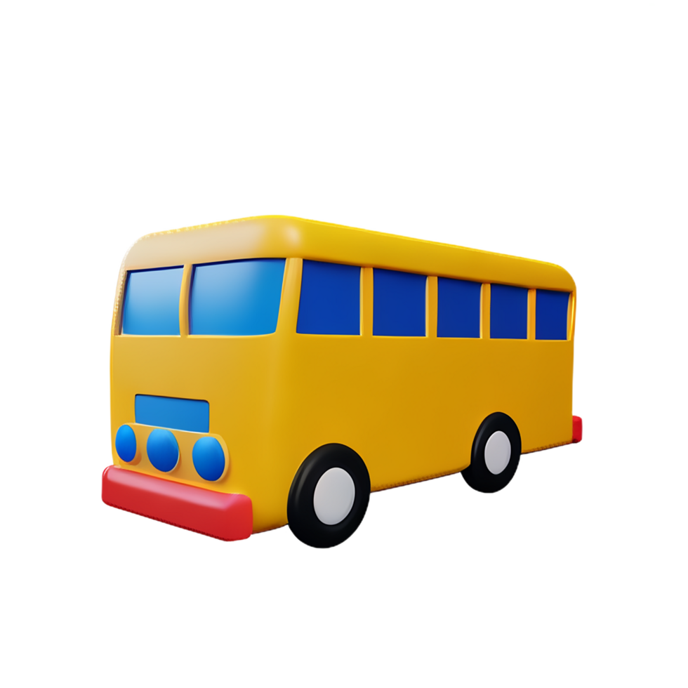 bus 3d rendering icon illustration png