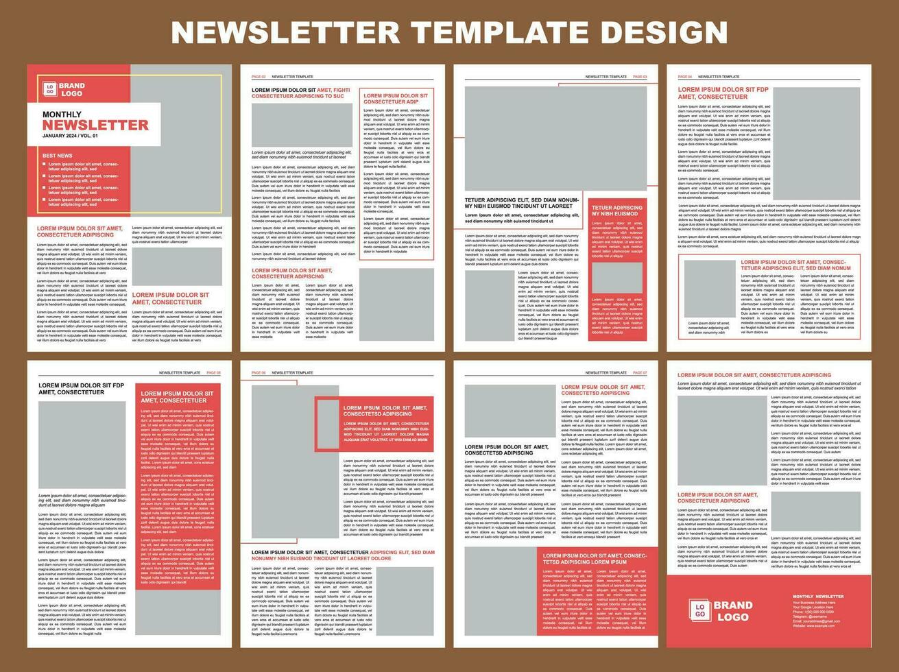 Newsletter Template Design for Your Business vector