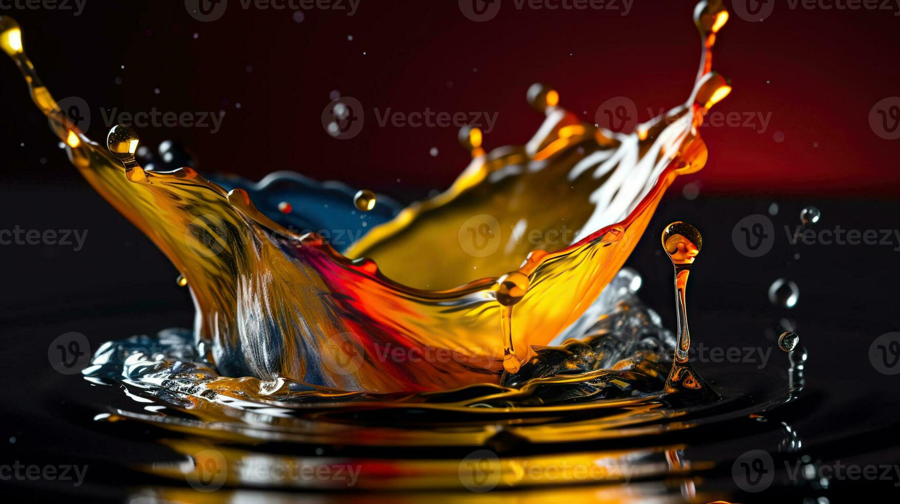 Liquid Artistry, The Mesmerizing Macro Photograph of a Splash, Background. Generative AI photo