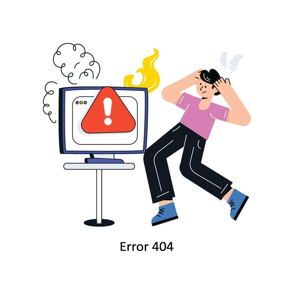 Error 404 Connection Flat Style Design Vector illustration. Stock illustration