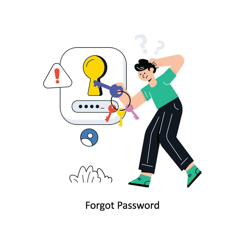 Forgot Password Connection Flat Style Design Vector illustration. Stock illustration