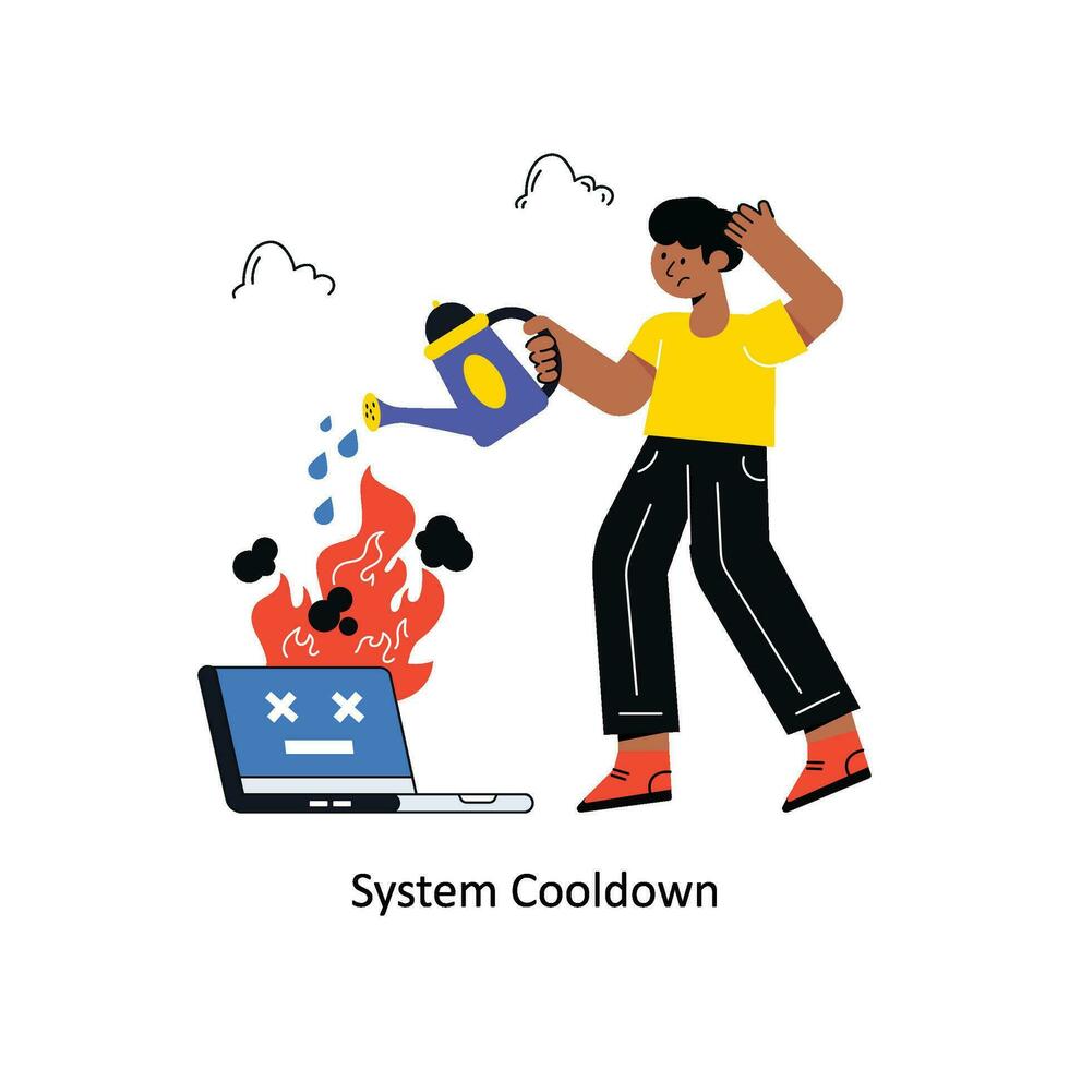 System Cooldown Connection Flat Style Design Vector illustration. Stock illustration