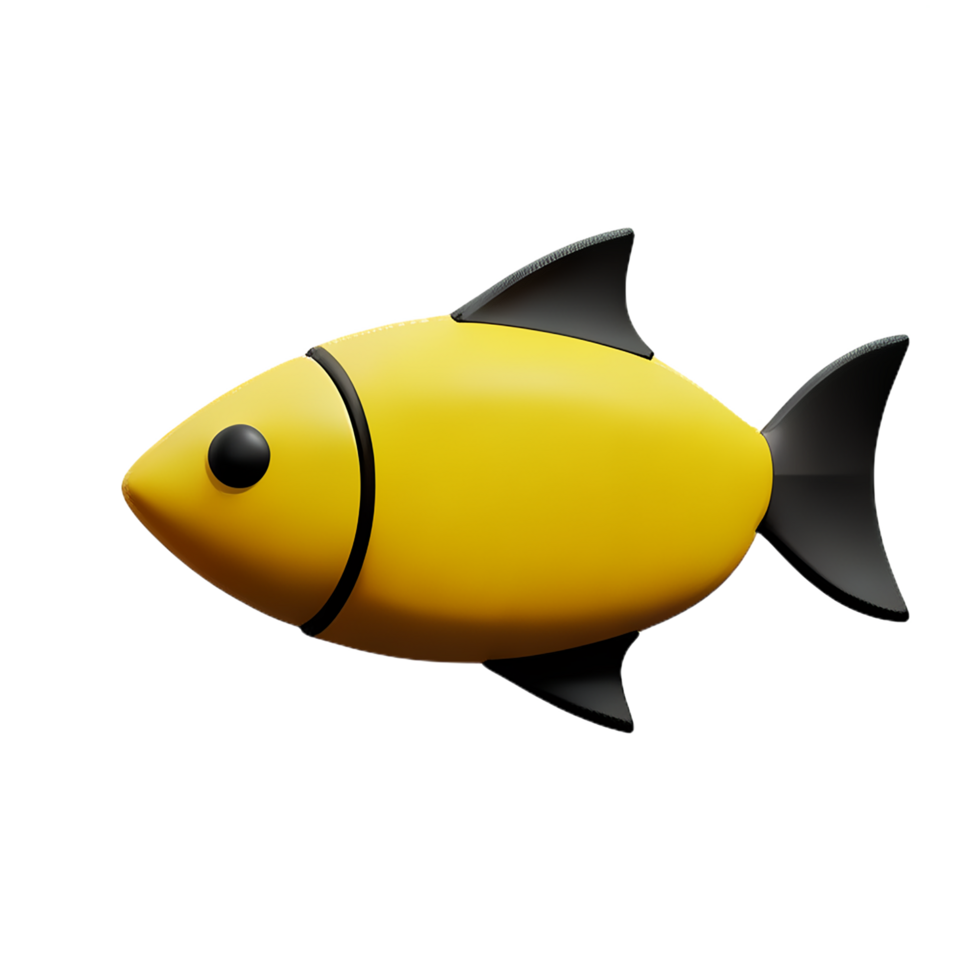 Fish 3d icon illustration png
