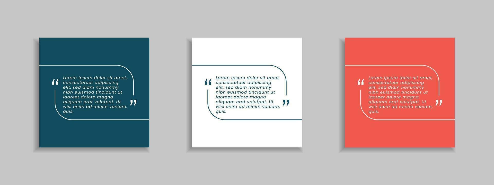 Set of Social Media Post Design Templates for Quotes. Quote Frame Blank Template Set. Quote Instagram Template. Modern Gradient Background. vector