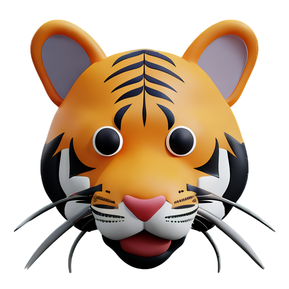 tijger 3d renderen icoon illustratie png