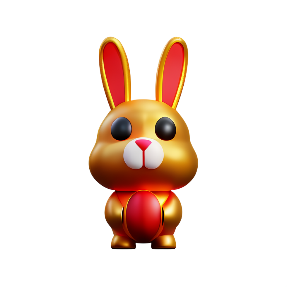 chinese new year icon cute rabbit character 3d render png