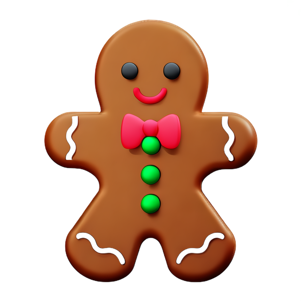 ilustración de icono de pan de jengibre 3d de navidad png