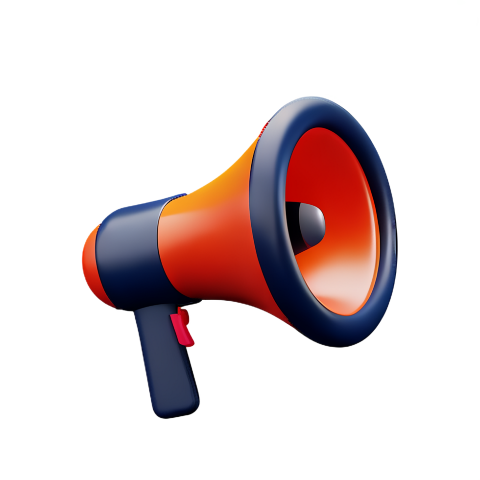 3d render megaphone refer a friend concept illustration png